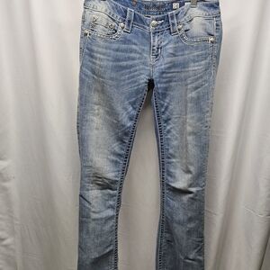 Miss Me Denim Straight Leg Jeans - Light Blue